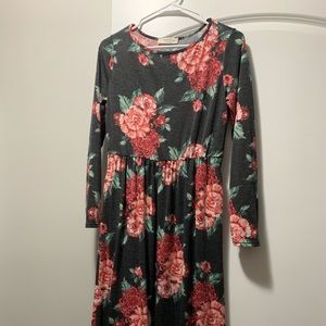 Grey Rose maxi dress